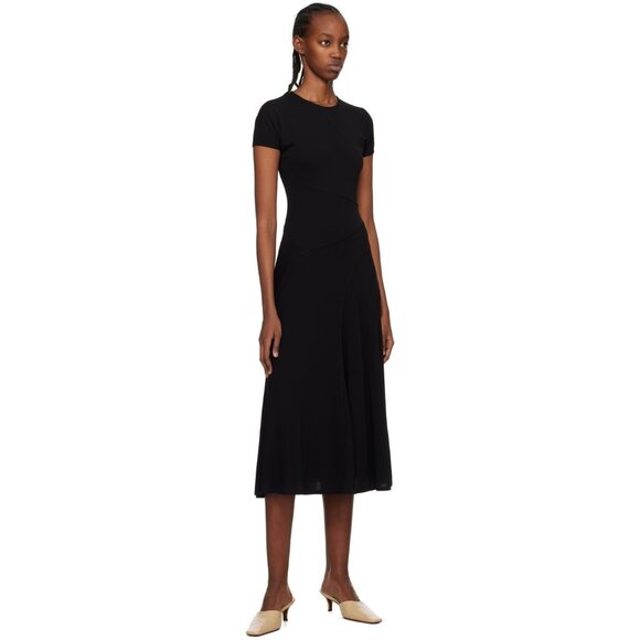 MAX MARA black JERSEY STEPPA MIDI TEE DRESS Size US 12 - Picture 3 of 14